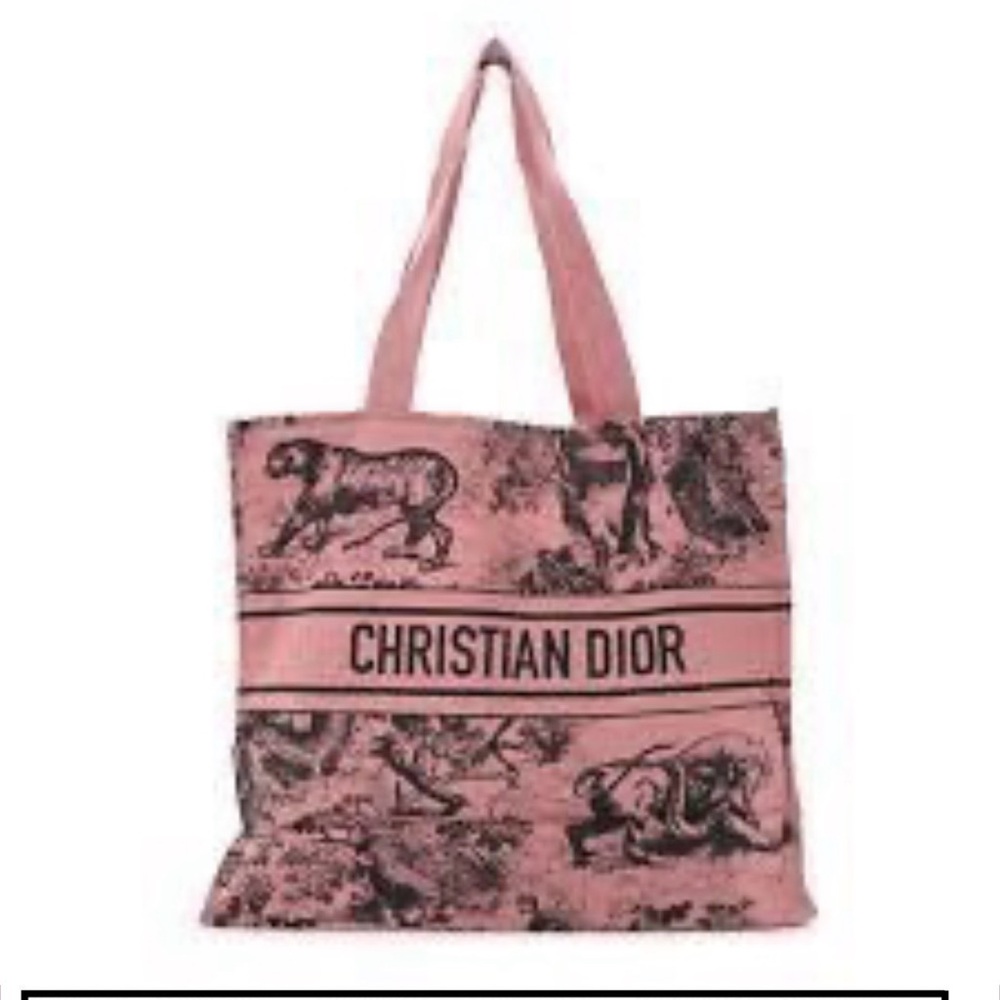 Christian Dior Dioriviera Pink Toile de Jouy Canvas Tote Bag GWP COA - Picture 11 of 13
